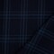 Deep Navy-Blue Poly-Wool Plaid Woven Shirting Fabric By the Yard
